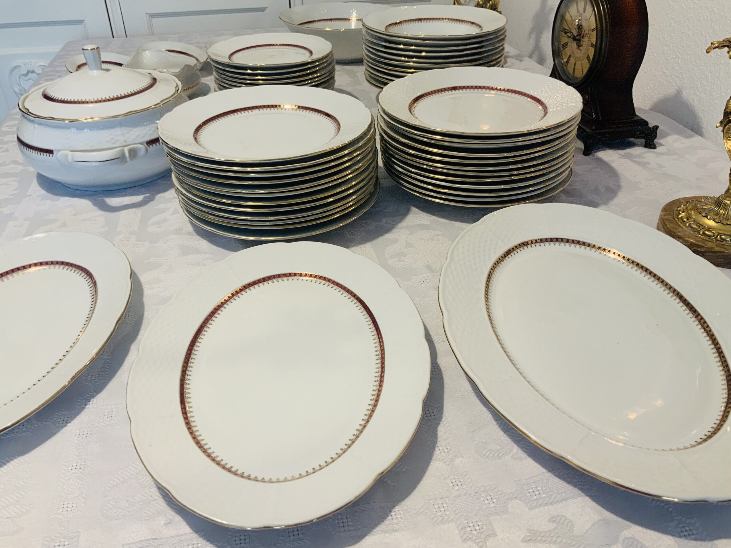 Vajilla Thun rojo-oro 83 piezas - 8