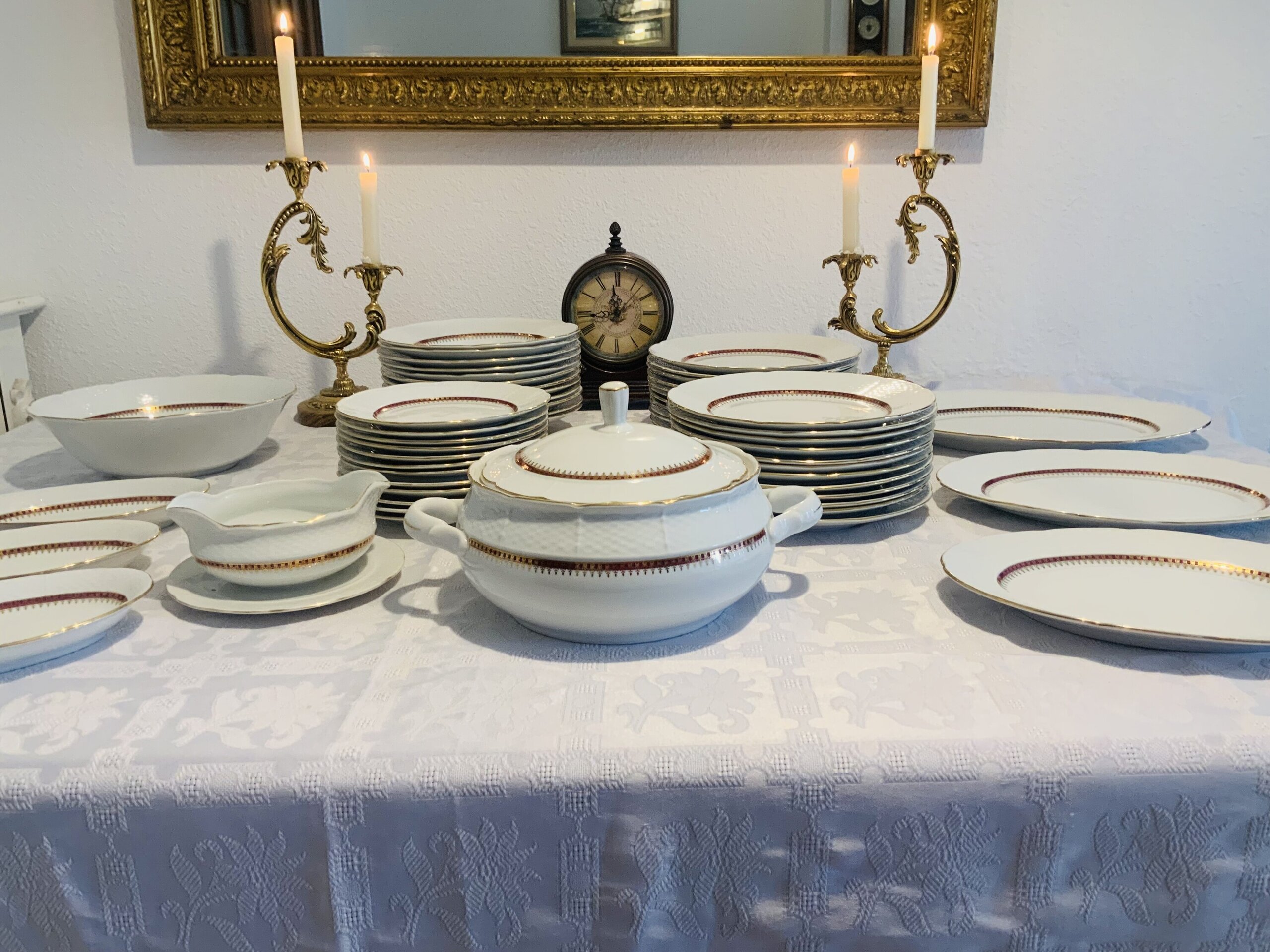 Vajilla Thun rojo-oro 83 piezas - 7