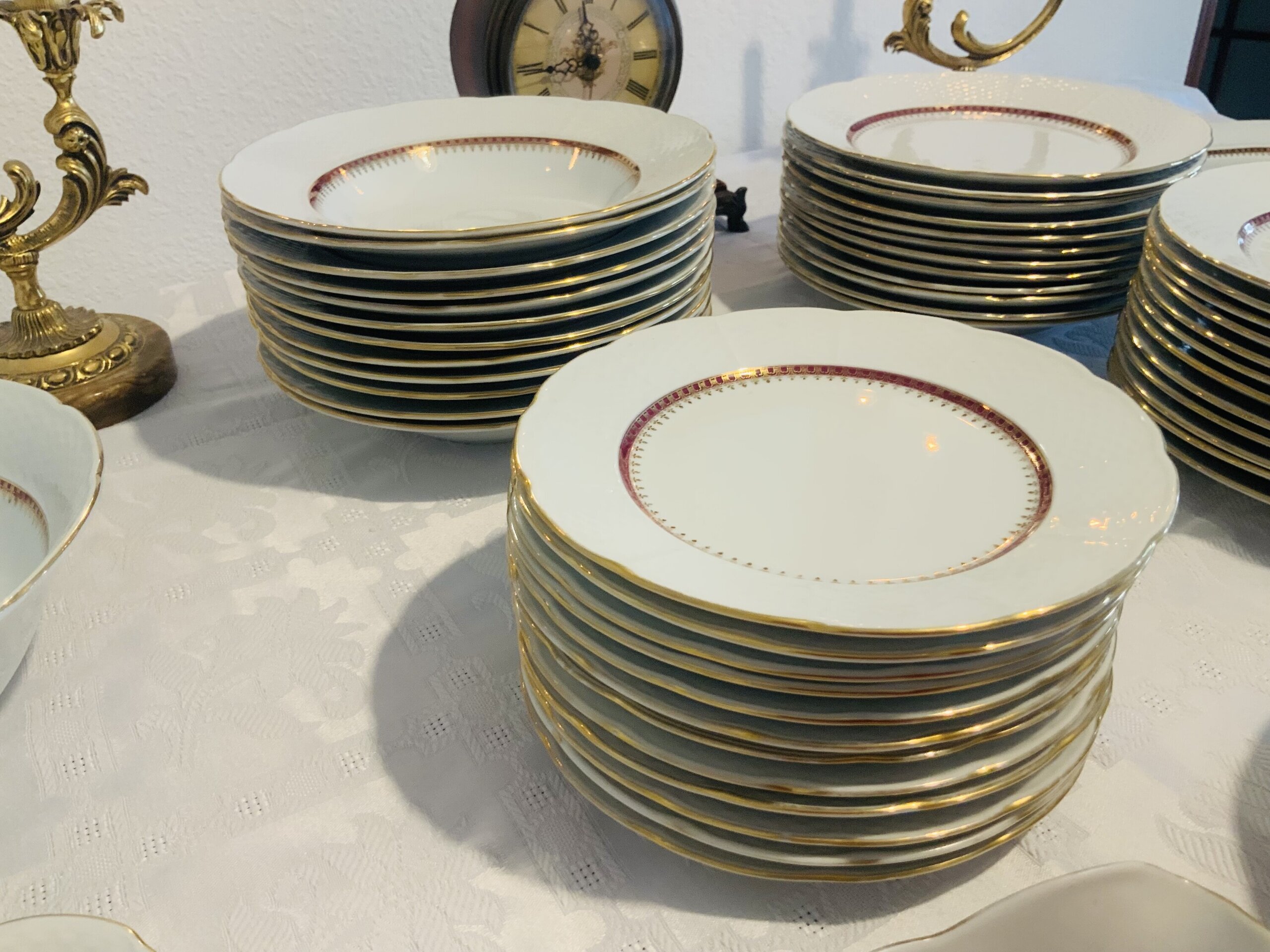 Vajilla Thun rojo-oro 83 piezas - 10