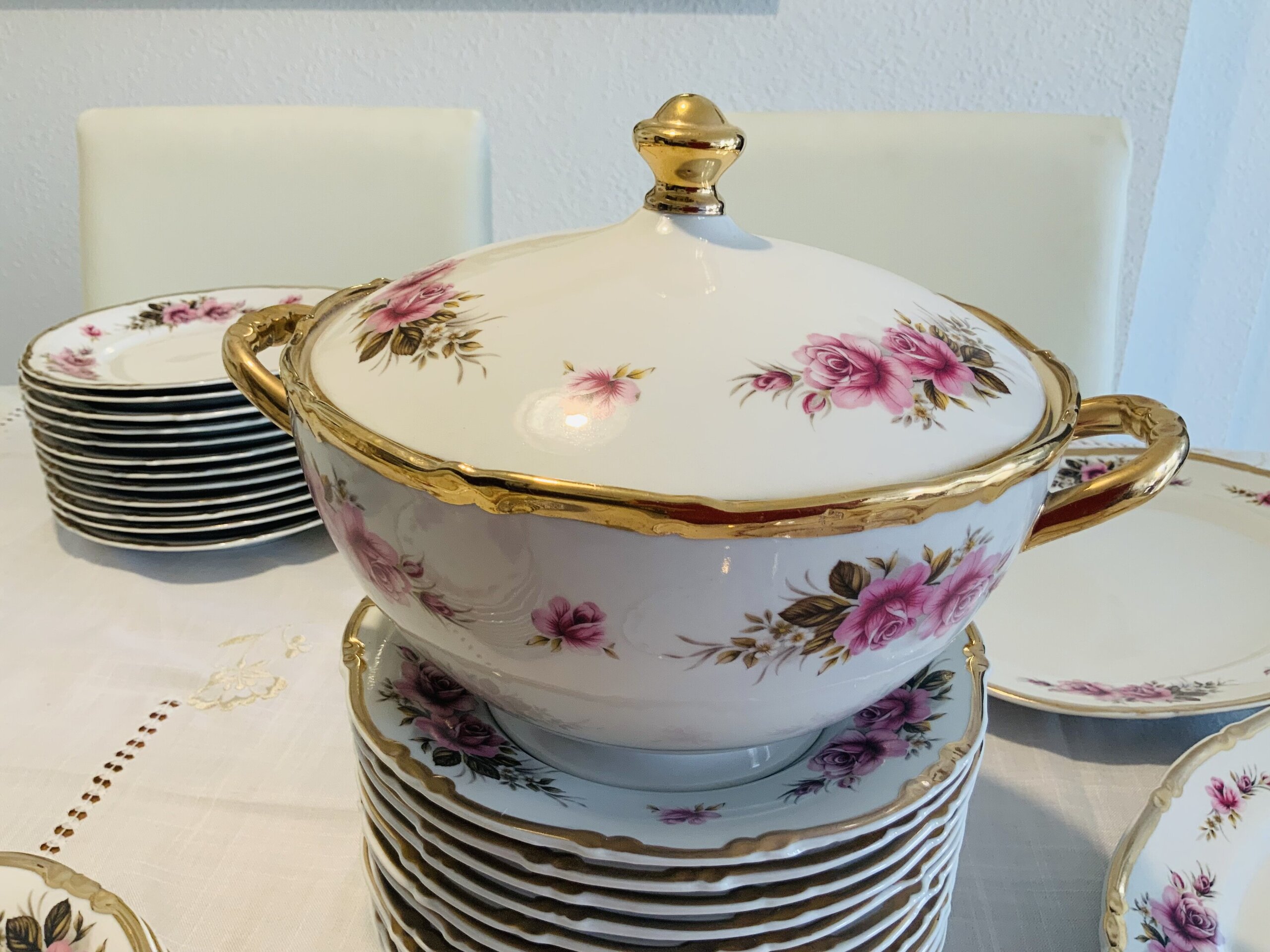 Juego de Vajilla floreada Vintage - 3