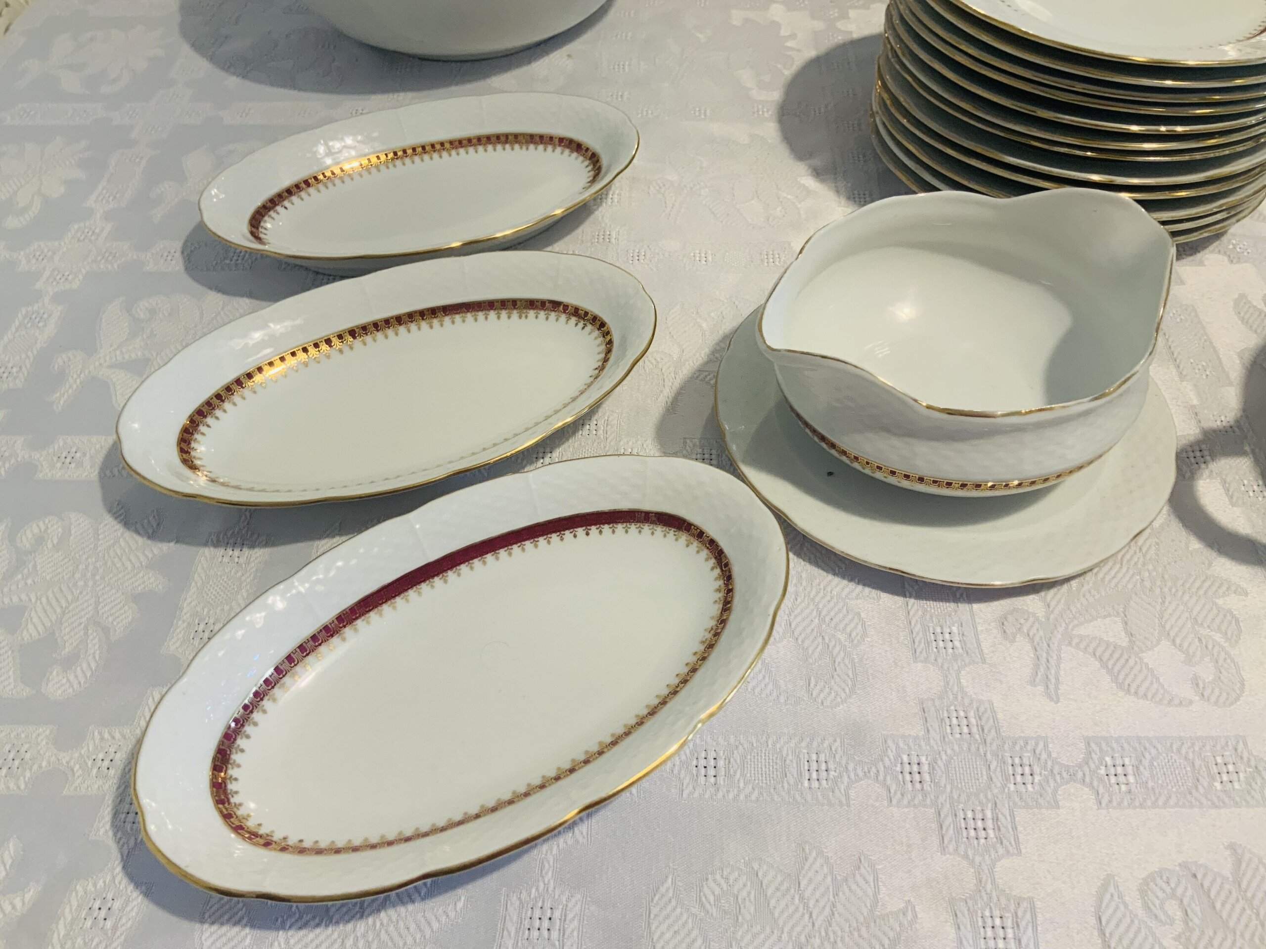 Vajilla Thun rojo-oro 83 piezas - 5